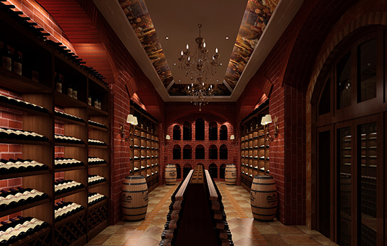 合肥半島一號別（bié）墅地下室酒窖酒櫃工程設計效果圖片案例