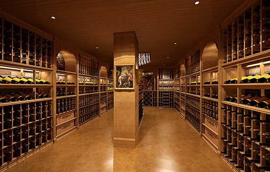 武漢金地瀾菲溪岸私人別墅酒櫃酒窖空調設（shè）計（jì）效果圖片