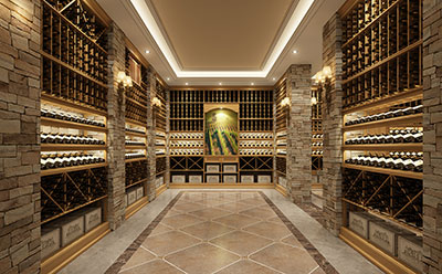 布（bù）局簡約,大方美國紅橡木酒窖（jiào）設計（jì）效（xiào）果圖