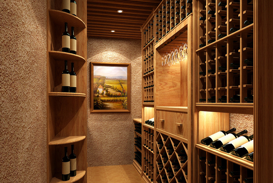 內蒙古私人整體酒窖設計製作的整體酒窖效果圖,酒窖設計方案及完工後酒窖圖片