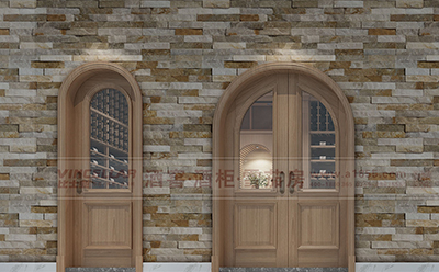 藝術係列玻木結合酒窖門