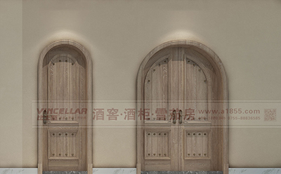 藝（yì）術係列實木鉚（mǎo）釘酒窖門（mén）效果圖