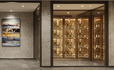 不鏽鋼現代簡約新款定製訂做酒櫃效（xiào）果圖片